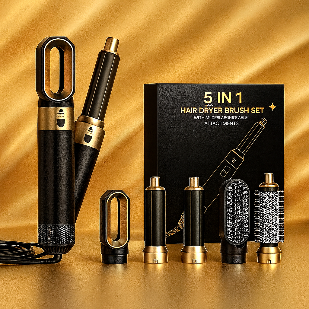 5-in-1 Hot Air Hair Styler – Dryer, Curler, Volumizer & Smoothing Set