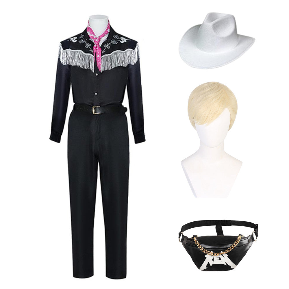 2023 Barbie Ken Western Cowboy Black Halloween Costume