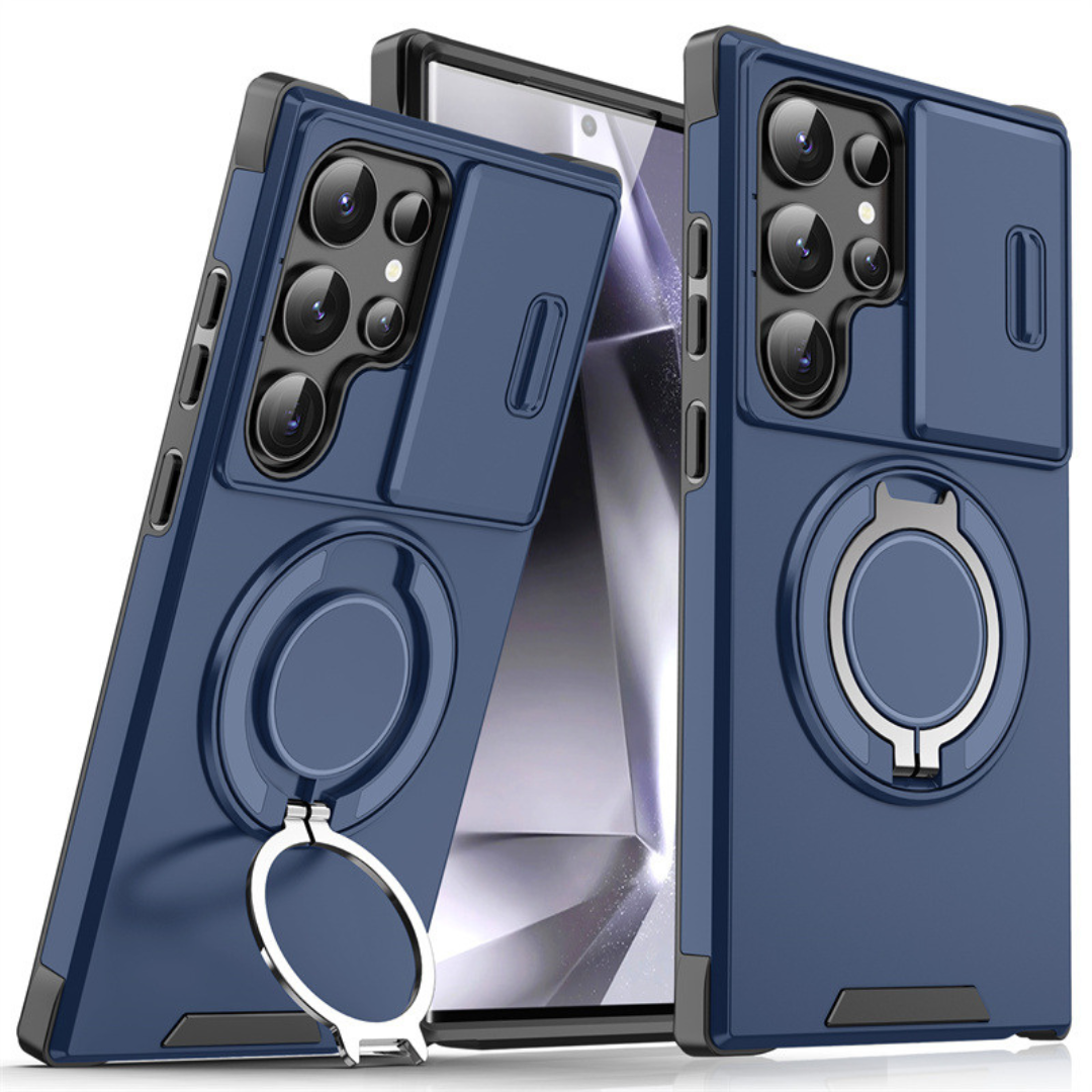 Magnetic Protective Phone Case – Camera Cover & Ring Stand
