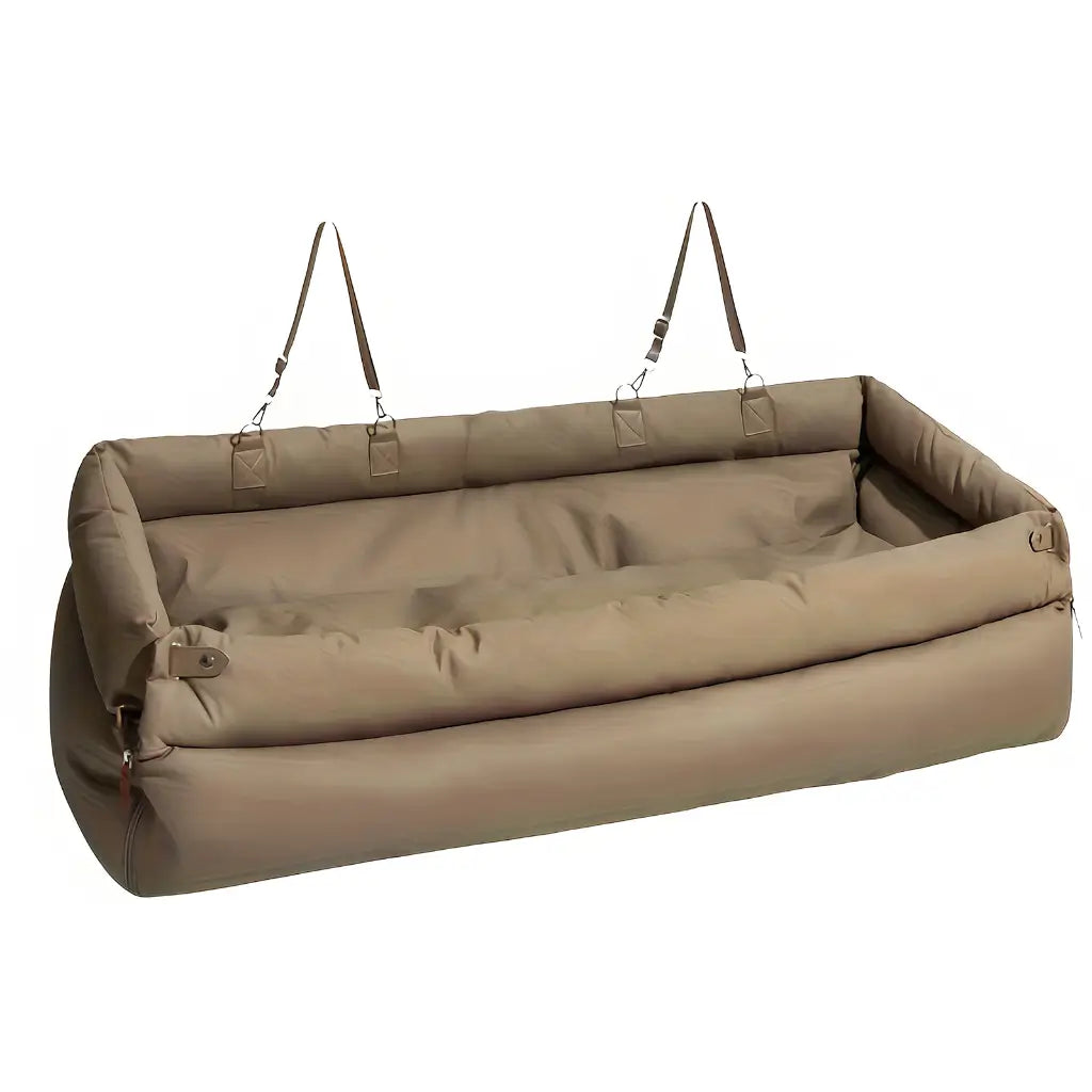2-in-1 Dog Car Seat & Travel Bed with Safety Leash