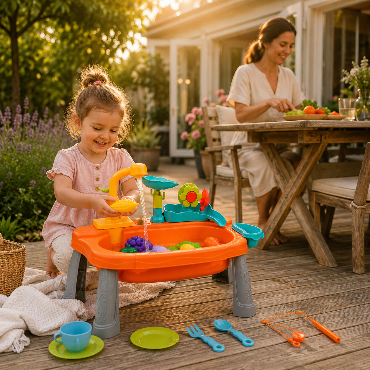 Kids Kitchen Sink Toy with Running Water – Electric Pretend Play Set