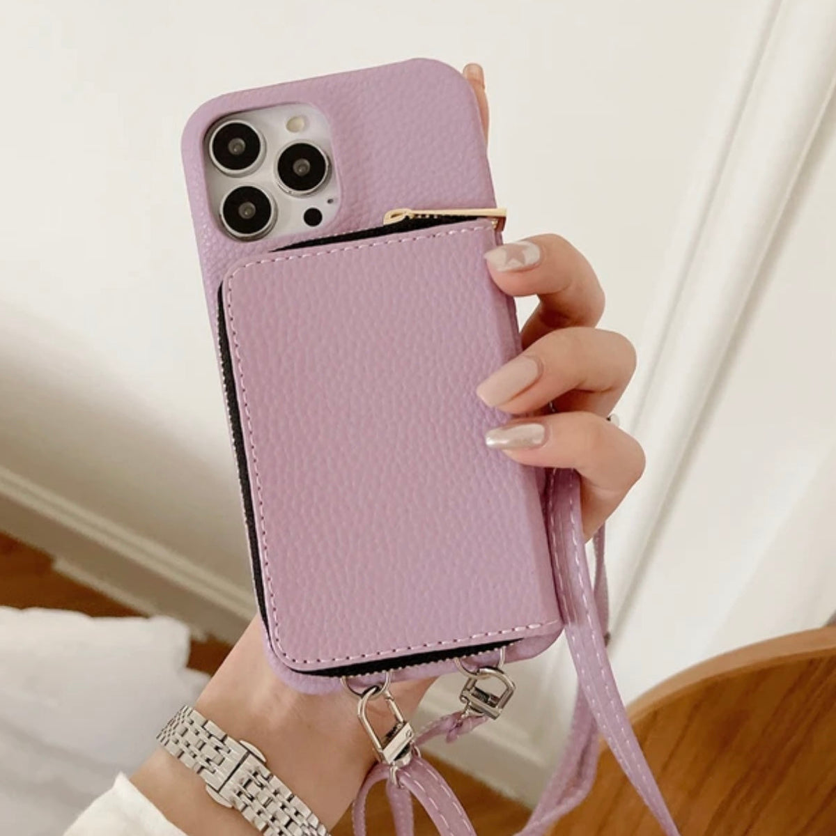 Crossbody Wallet Phone Case – Faux Leather Card Holder with Shoulder Strap