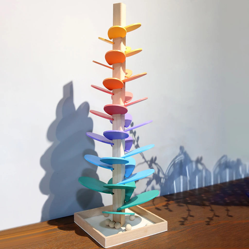 Wooden Rainbow Sound Tower – Sensory Music Toy for Early Learning