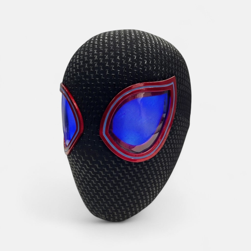 Black-and-Red Web Hero Mask with Blinking Movable Eyes