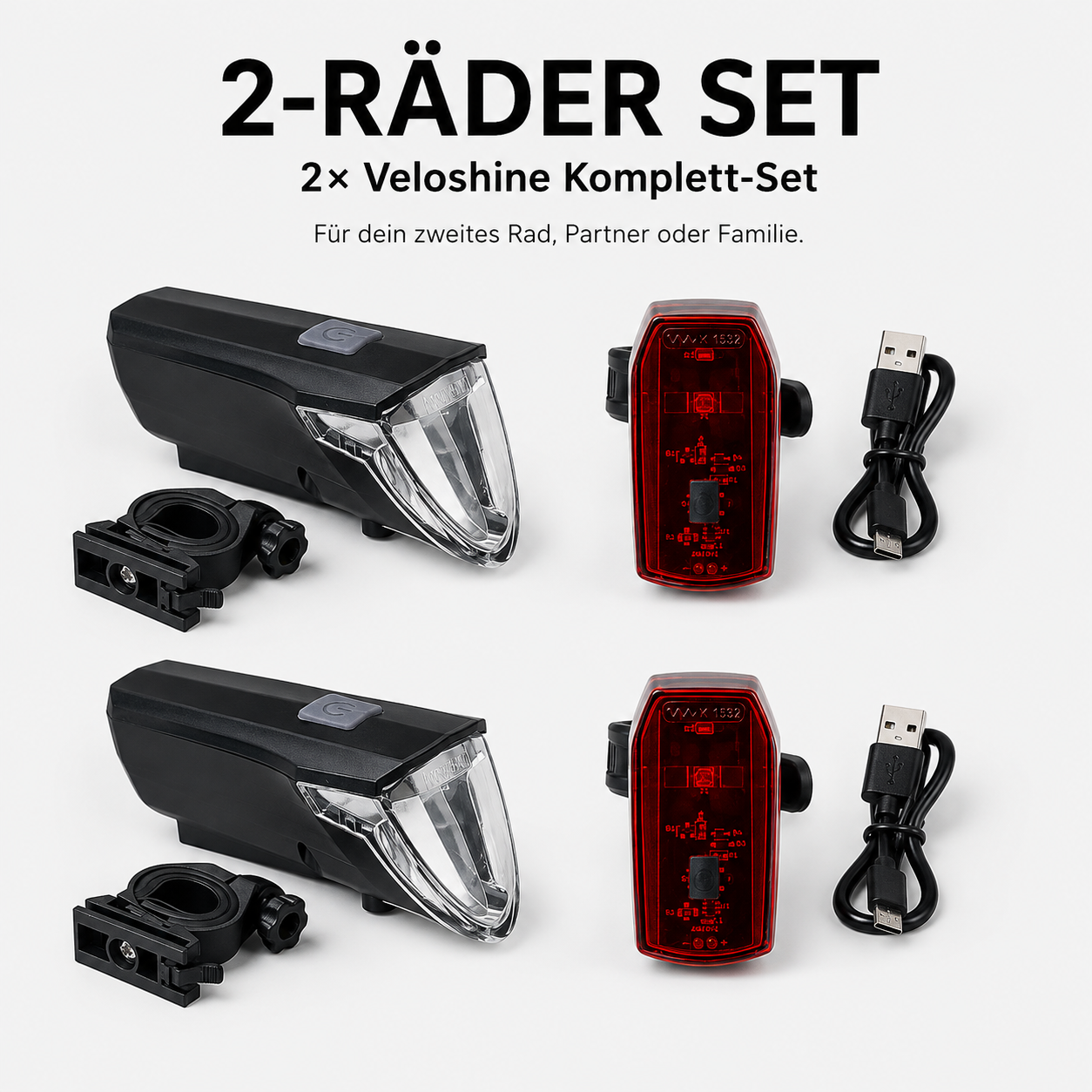 Rechargeable Bicycle Front Light – 60 Lux Automatic Bike Light