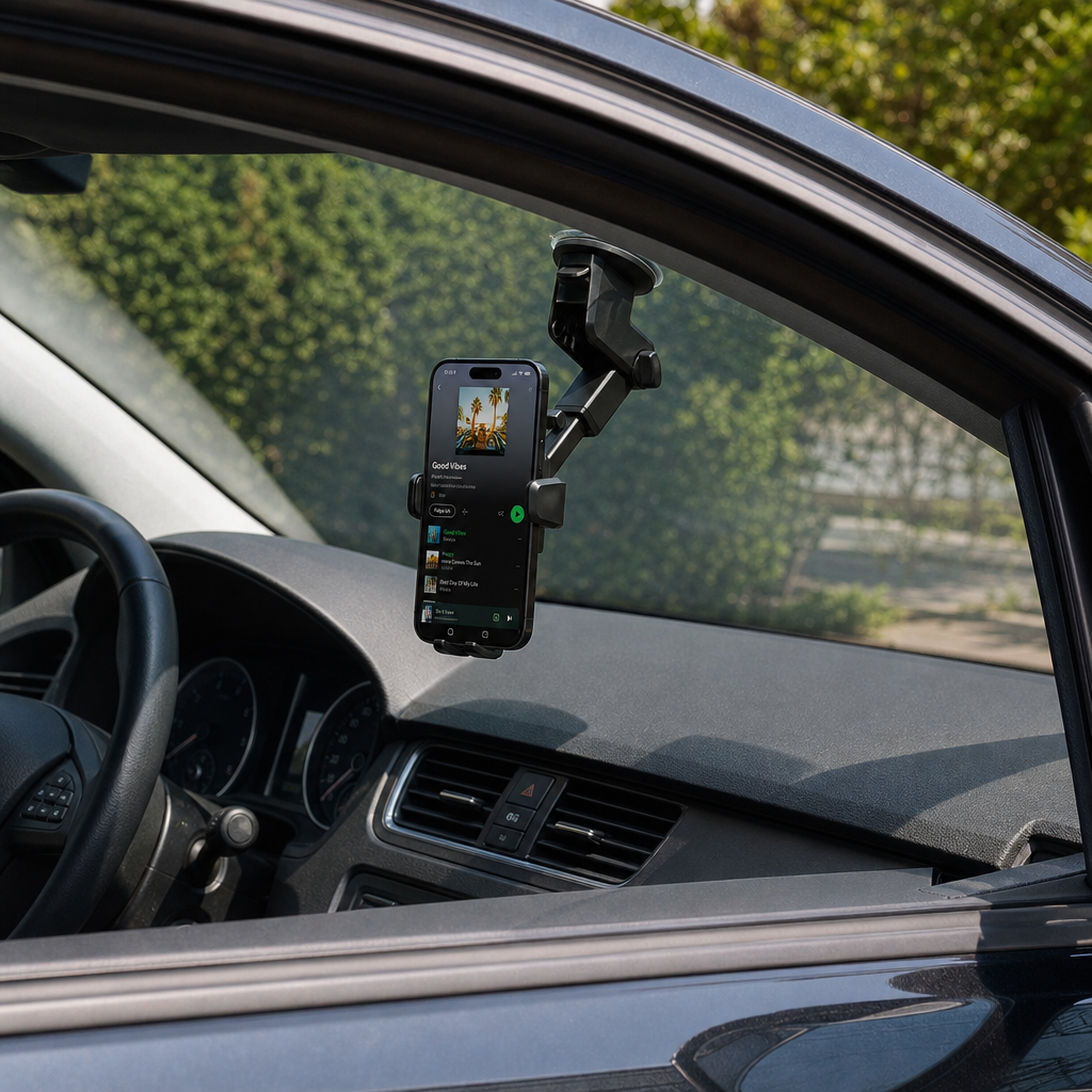 Car Phone Holder – 360° Adjustable Suction Mount