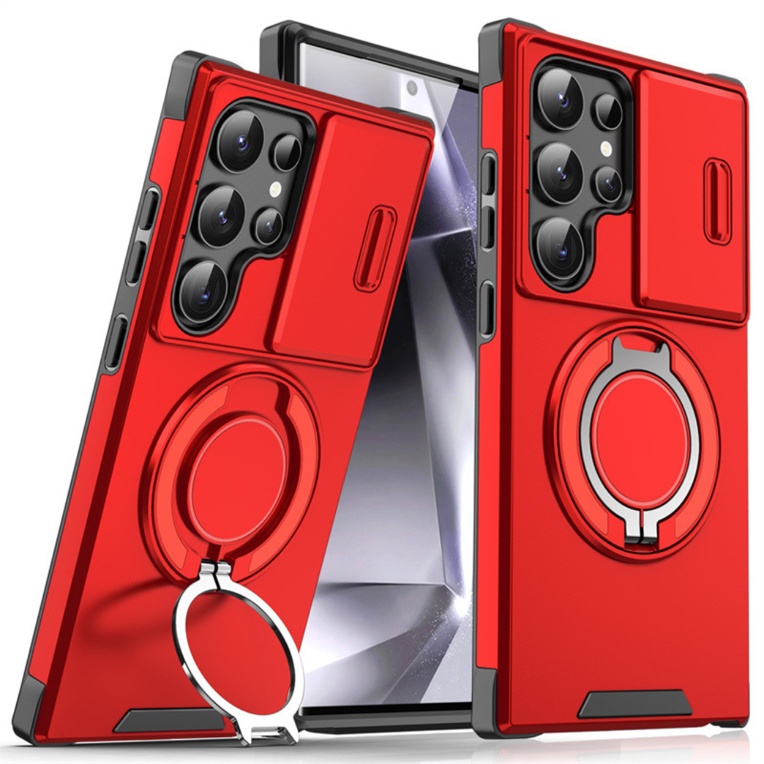 Magnetic Protective Phone Case – Camera Cover & Ring Stand