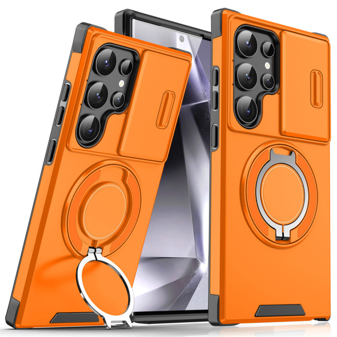 Magnetic Protective Phone Case – Camera Cover & Ring Stand