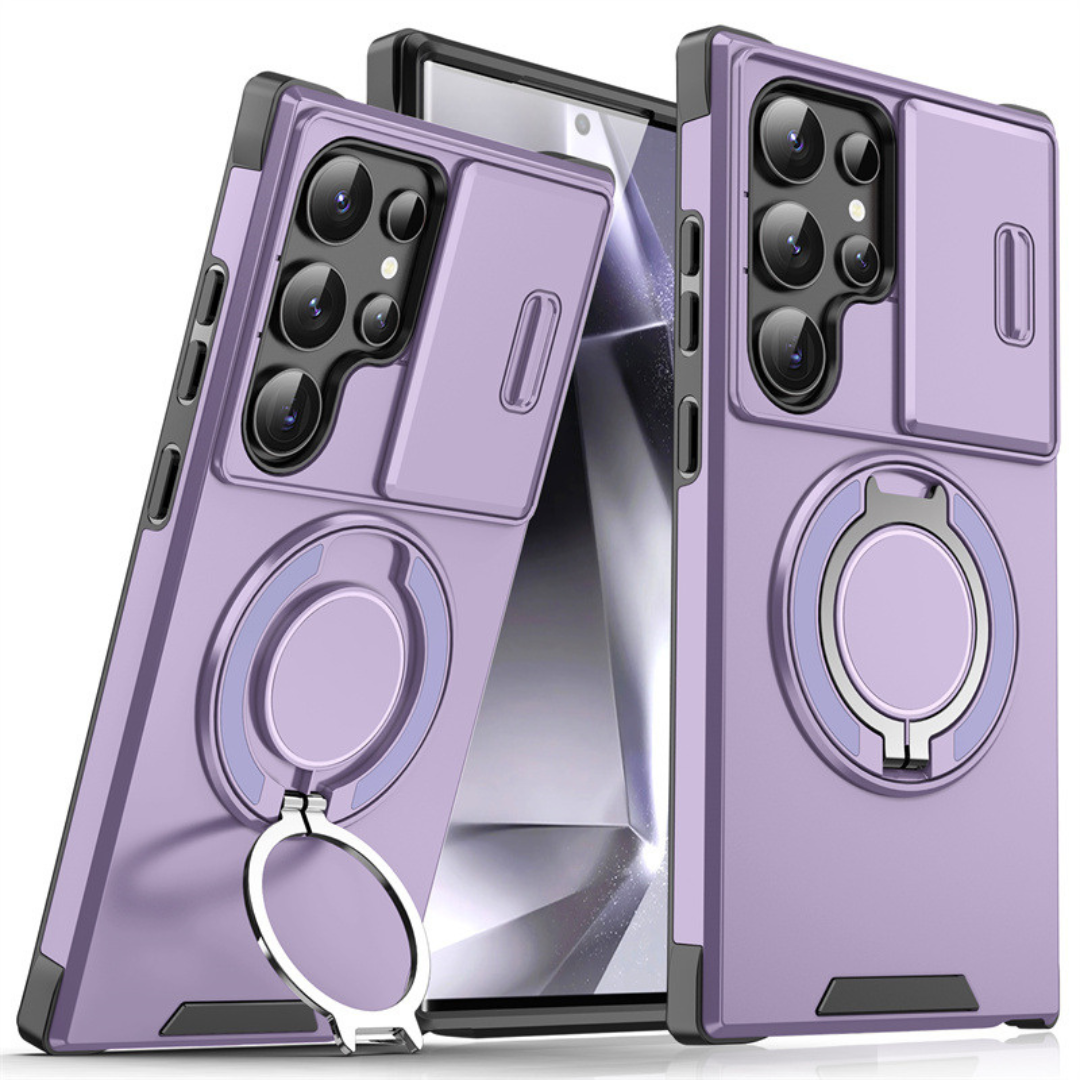 Magnetic Protective Phone Case – Camera Cover & Ring Stand