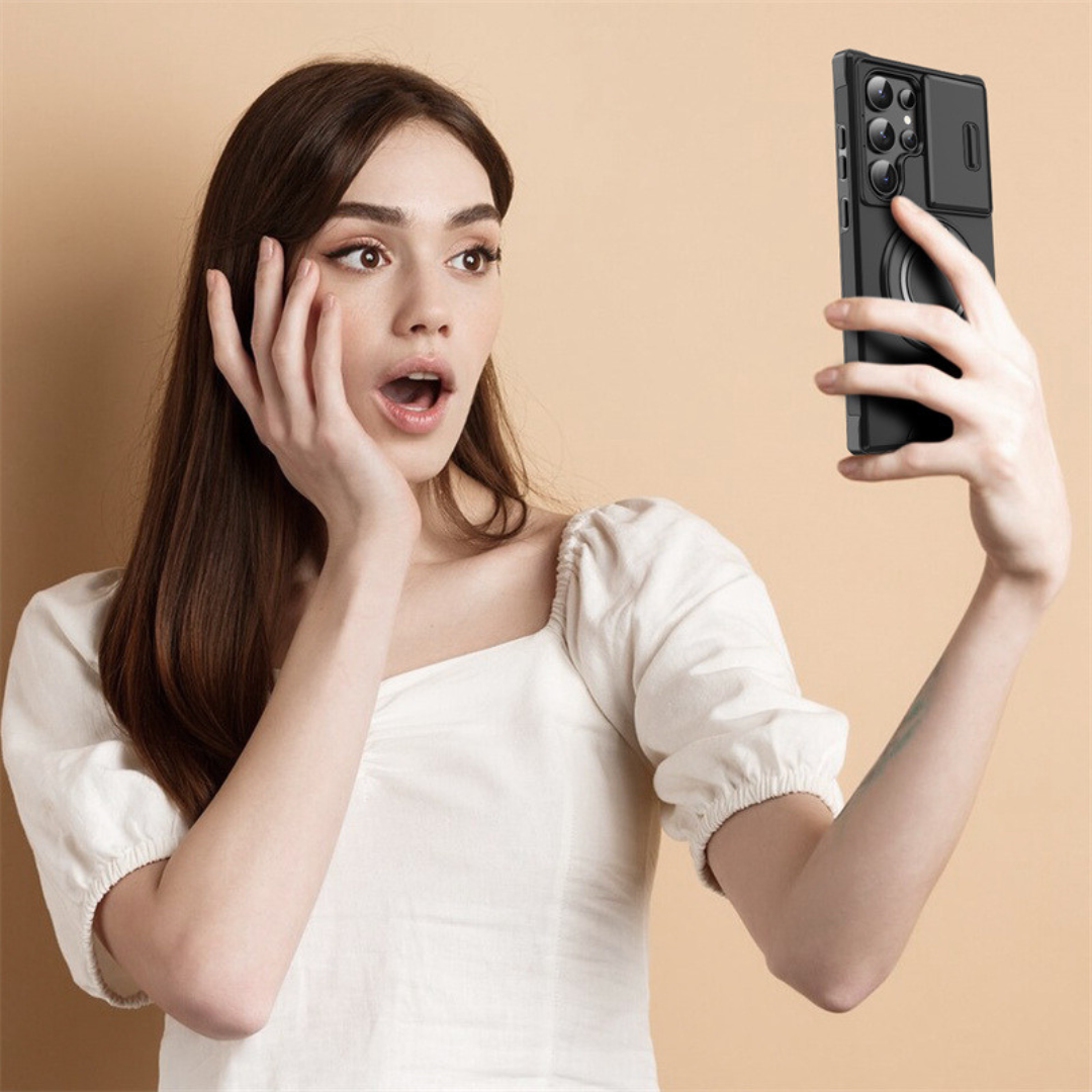 Magnetic Protective Phone Case – Camera Cover & Ring Stand