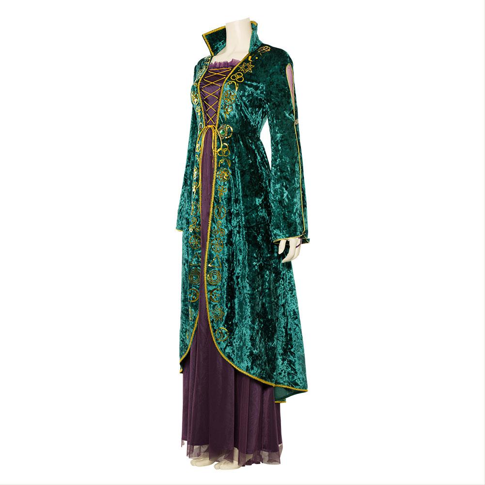 Hocus Pocus Winifred Sanderson Green Purple Dress Halloween Costume