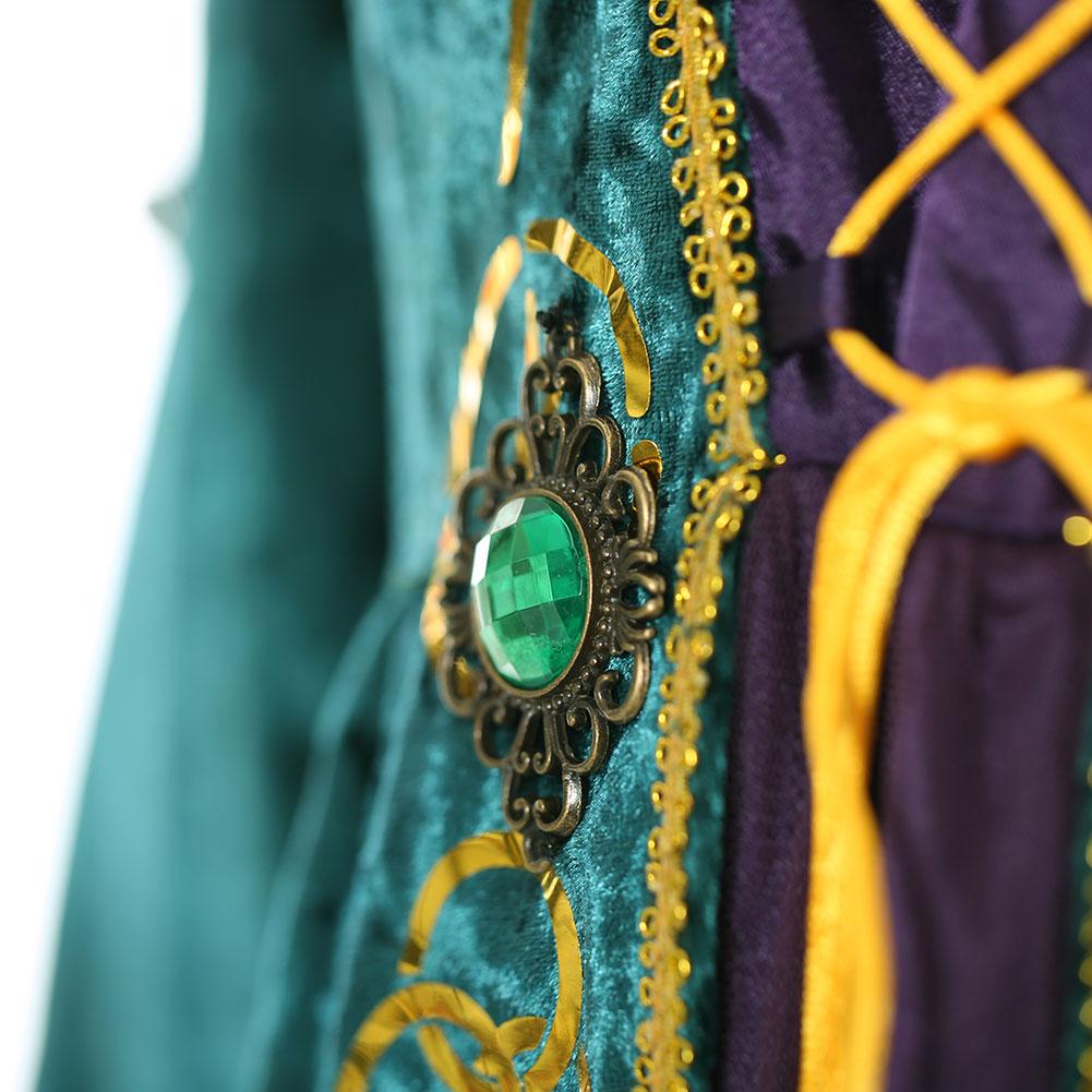 Hocus Pocus Winifred Sanderson Green Purple Dress Halloween Costume