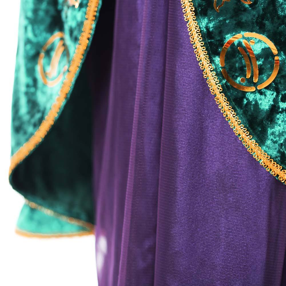 Hocus Pocus Winifred Sanderson Green Purple Dress Halloween Costume