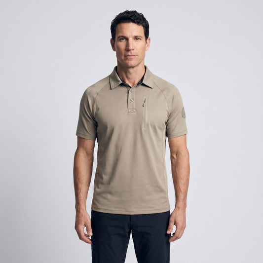 Men’s Quick-Dry Polo Shirt – Zip-Pocket Hiking & Outdoor Top