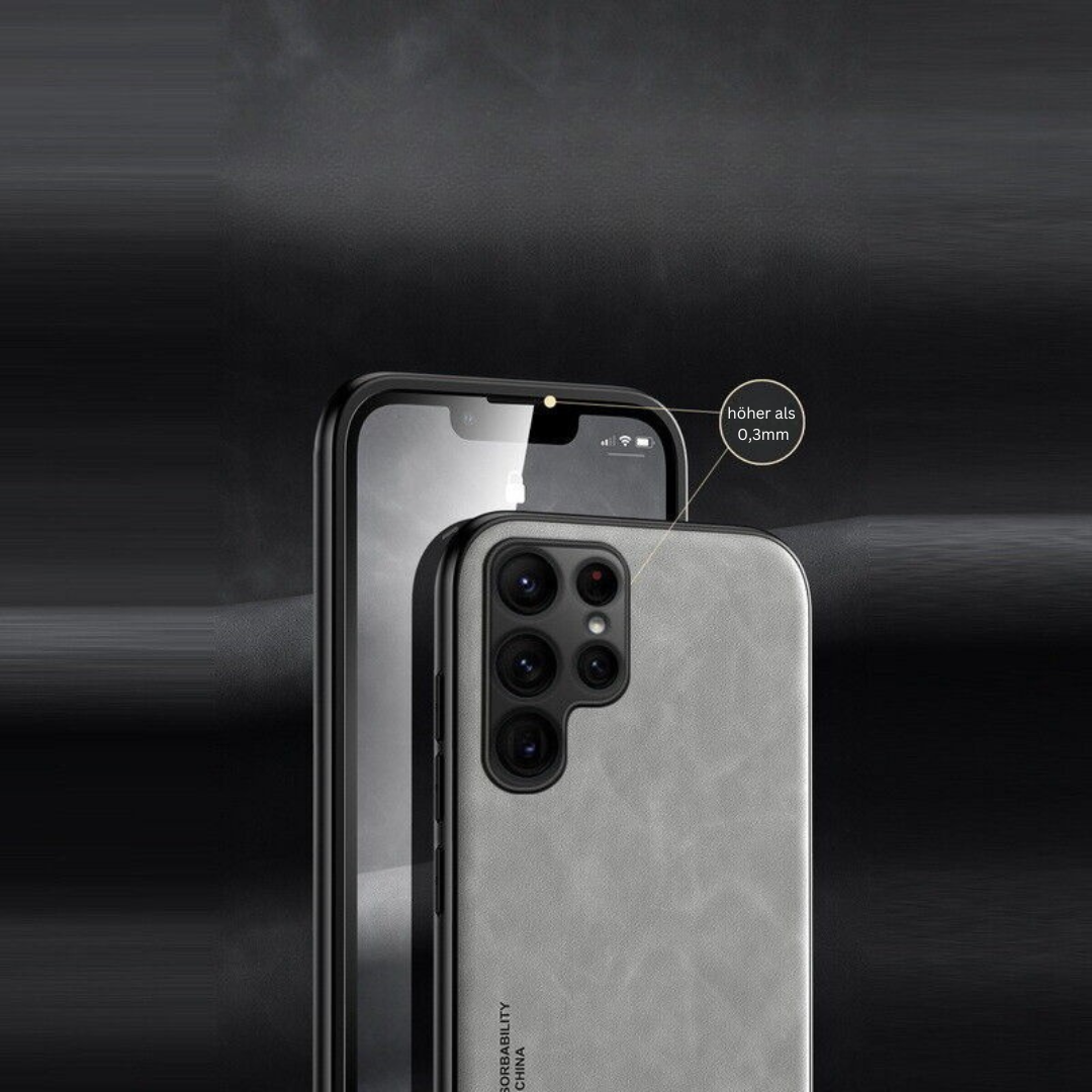 Slim Magnetic Phone Case – Faux Leather Cover with Camera Guard