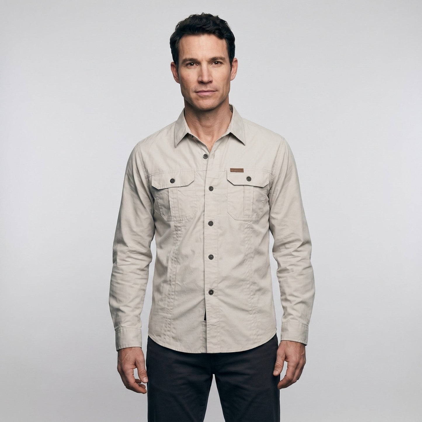 Men’s Lightweight Long-Sleeve Outdoor Shirt – Durable Cotton-Blend Top