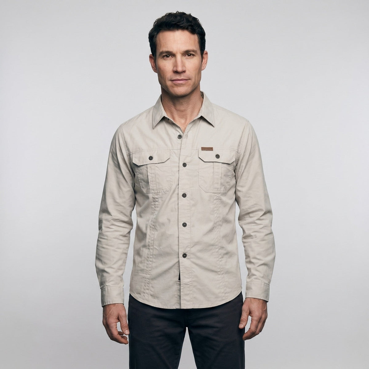 Men’s Lightweight Long-Sleeve Outdoor Shirt – Durable Cotton-Blend Top