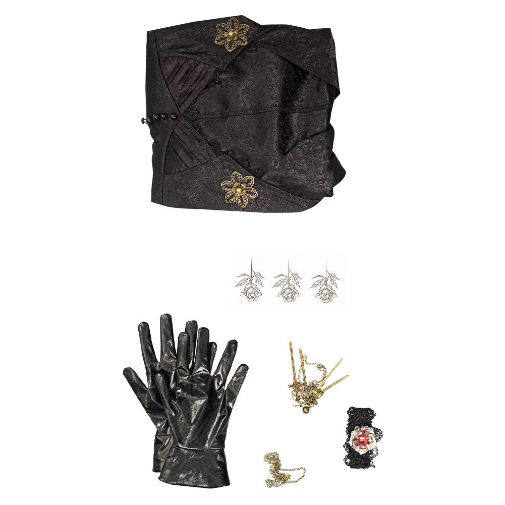 Resident Evil Village Lady Bela Dimitrescu Daughters Black Dress Vampire Halloween Costume