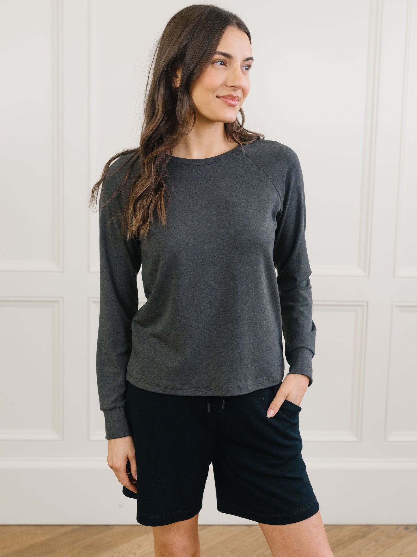 Women's Brushed Bamboo Pullover Crew - Last Chance