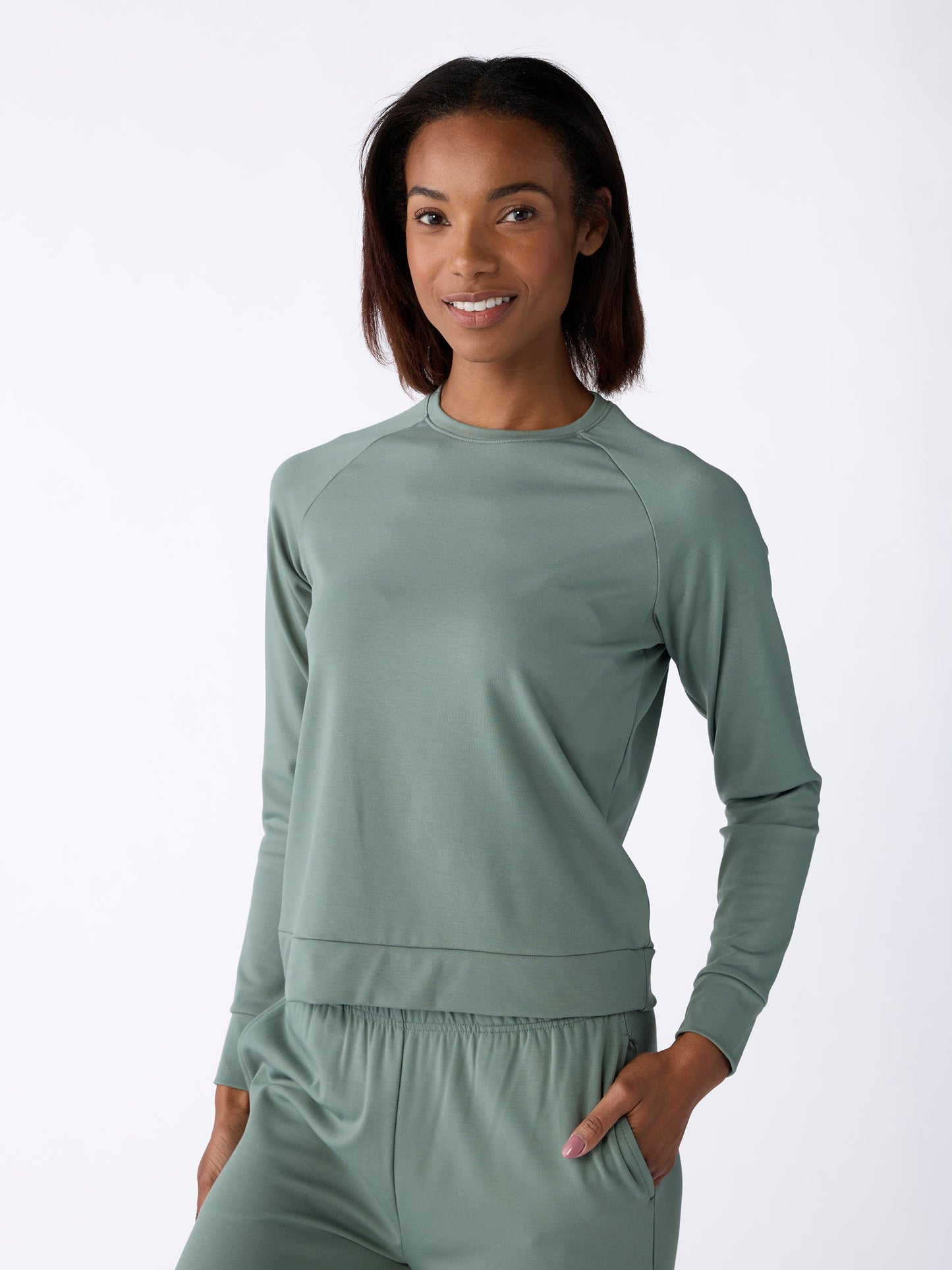 Women's Brushed Bamboo Pullover Crew - Last Chance