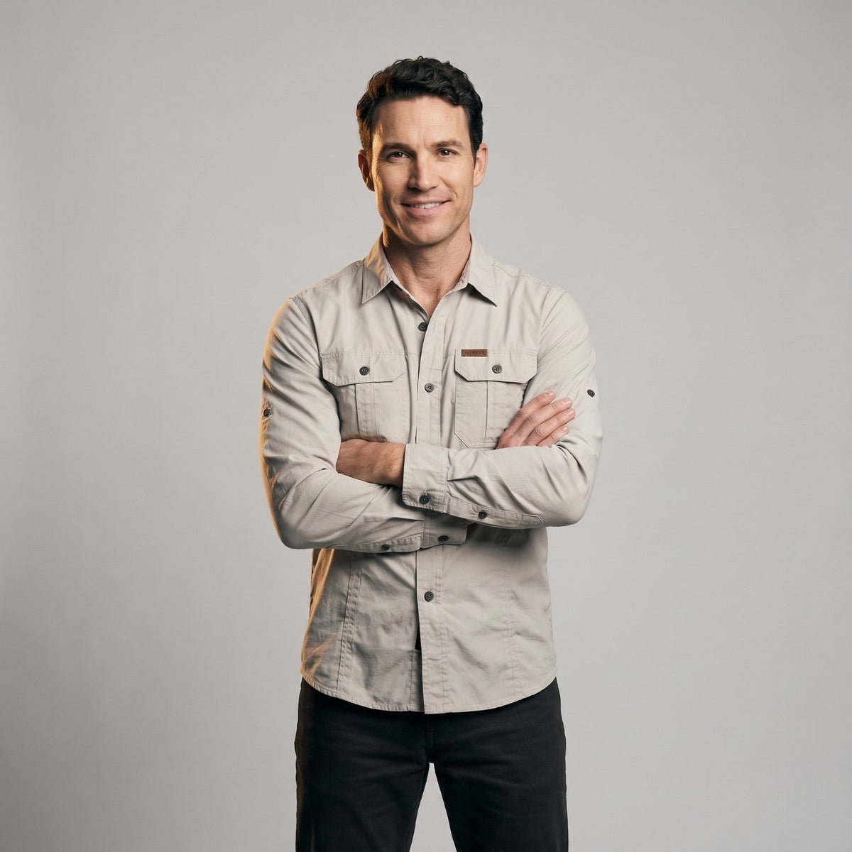 Men’s Lightweight Long-Sleeve Outdoor Shirt – Durable Cotton-Blend Top