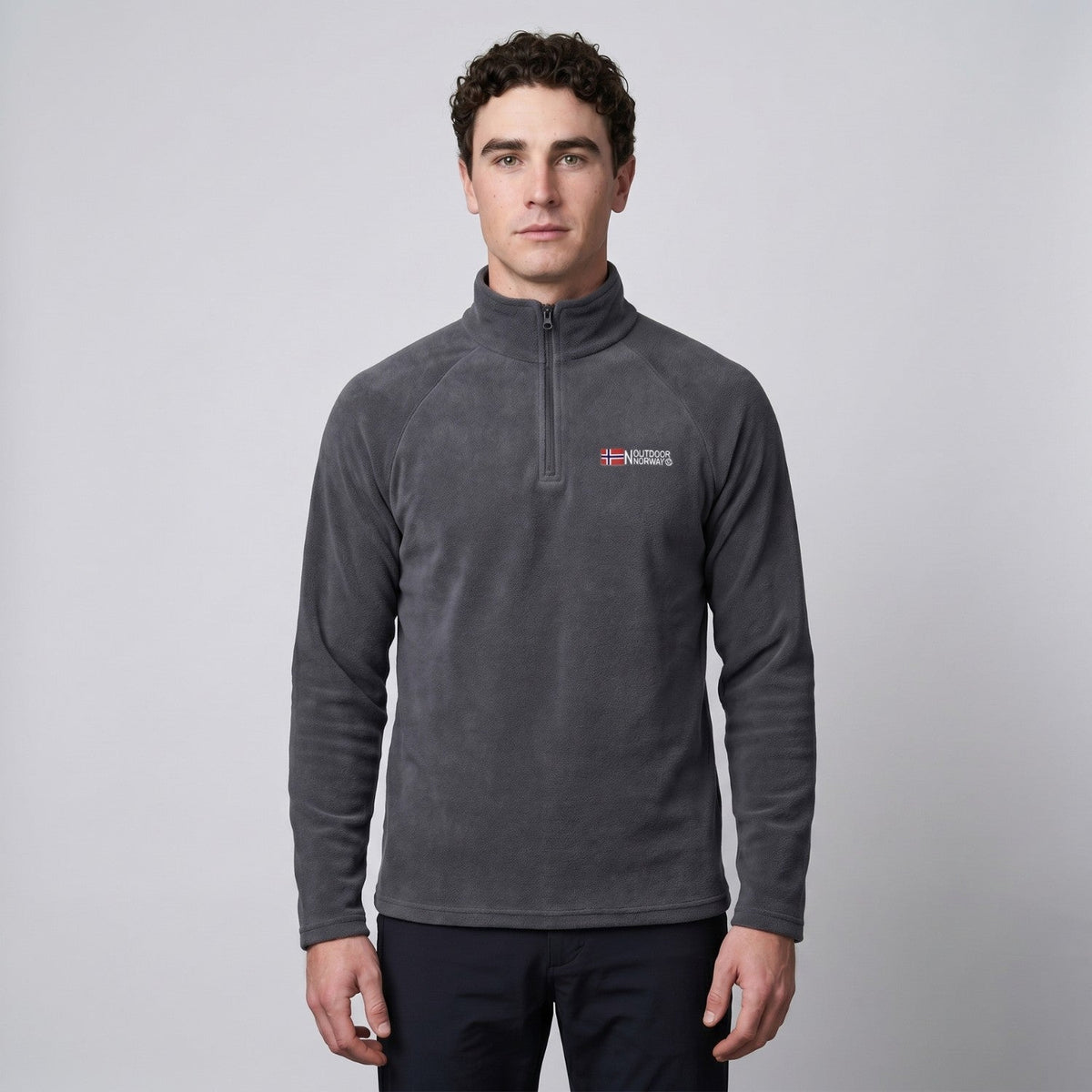 Men’s Quarter-Zip Fleece Pullover – Lightweight Hiking & Camping Mid-Layer