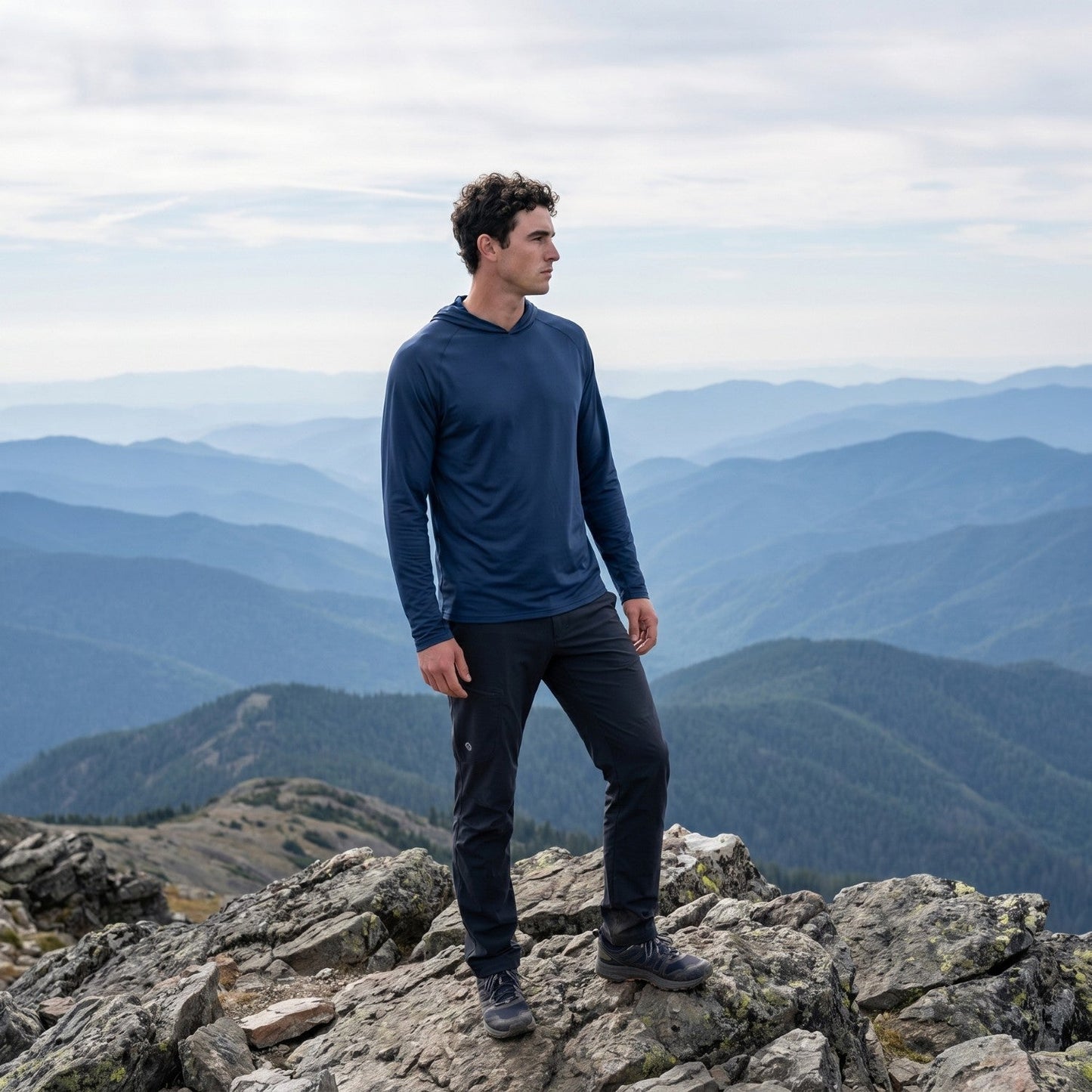 Men’s UPF 50+ Sun Hoodie – Quick-Dry Hiking & Fishing Top with Thumb Loops