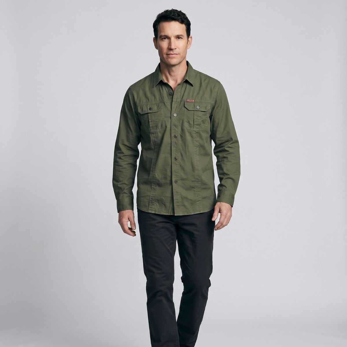 Men’s Lightweight Long-Sleeve Outdoor Shirt – Durable Cotton-Blend Top