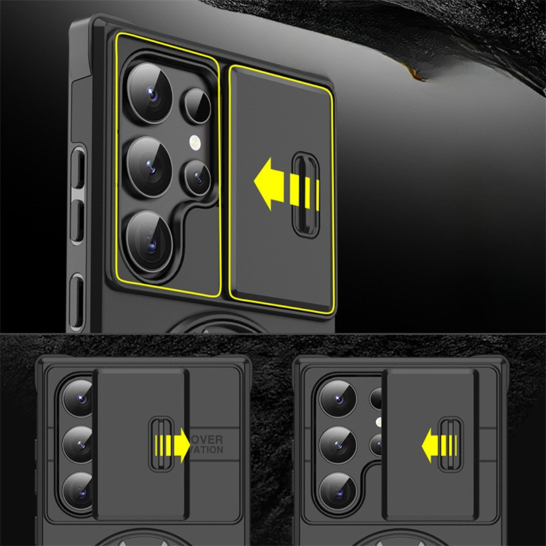 Magnetic Protective Phone Case – Camera Cover & Ring Stand