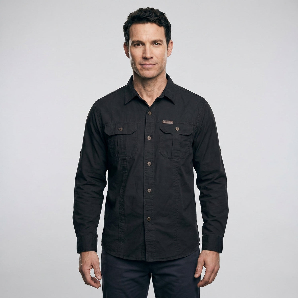 Men’s Lightweight Long-Sleeve Outdoor Shirt – Durable Cotton-Blend Top