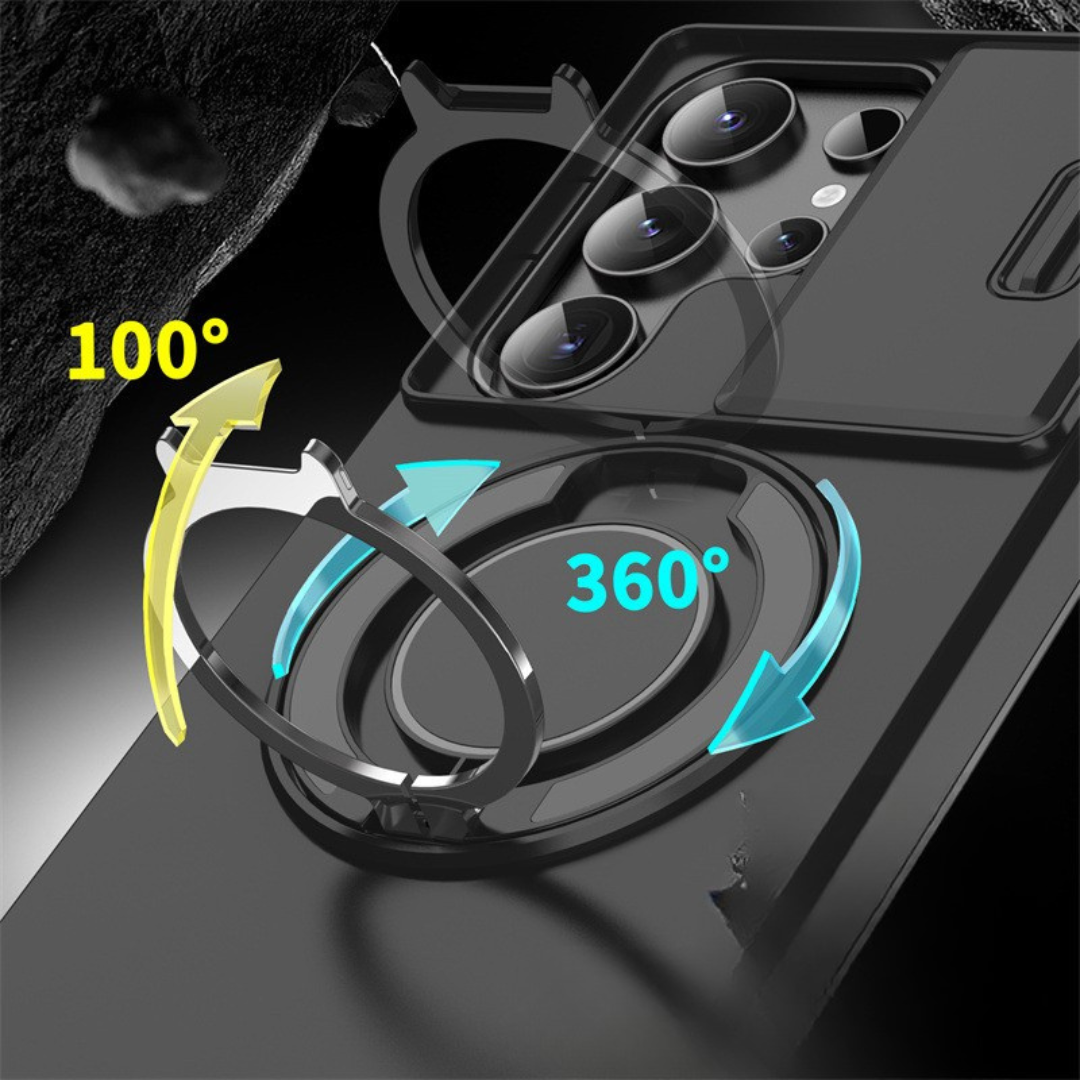 Magnetic Protective Phone Case – Camera Cover & Ring Stand