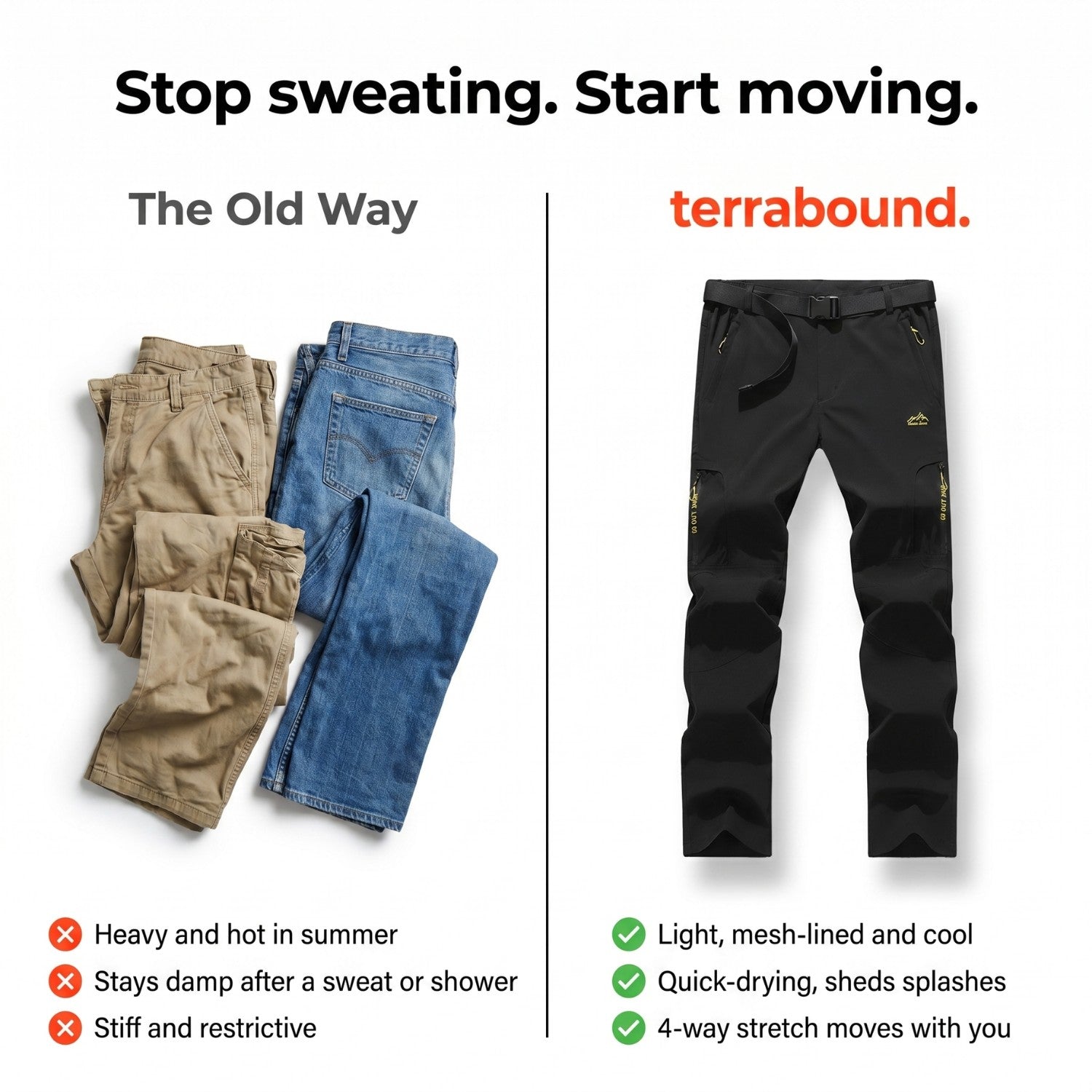 Men’s Hiking Trousers – Lightweight Quick-Dry Stretch Walking Trousers