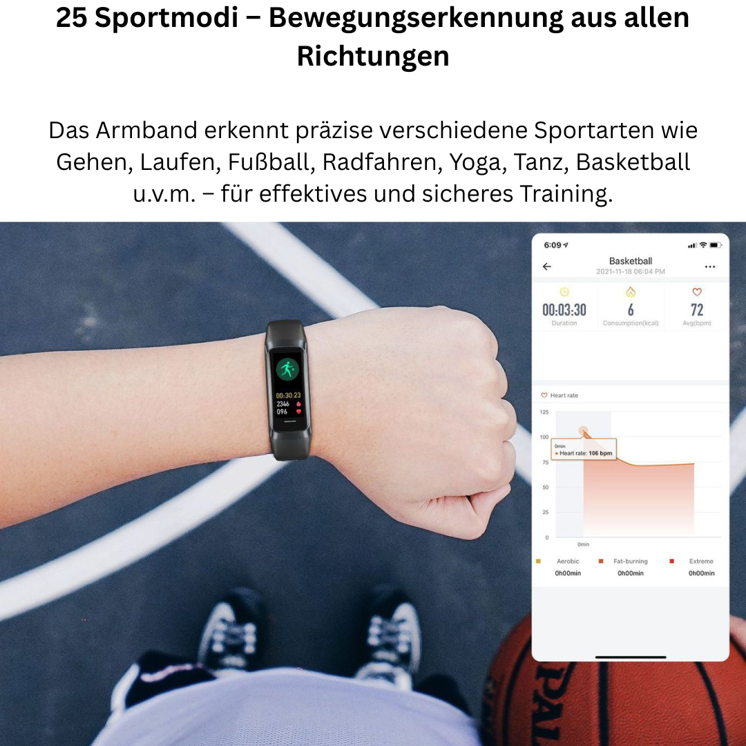 Smart Fitness Watch – Heart Rate, Sleep Tracking & 25 Sports Modes