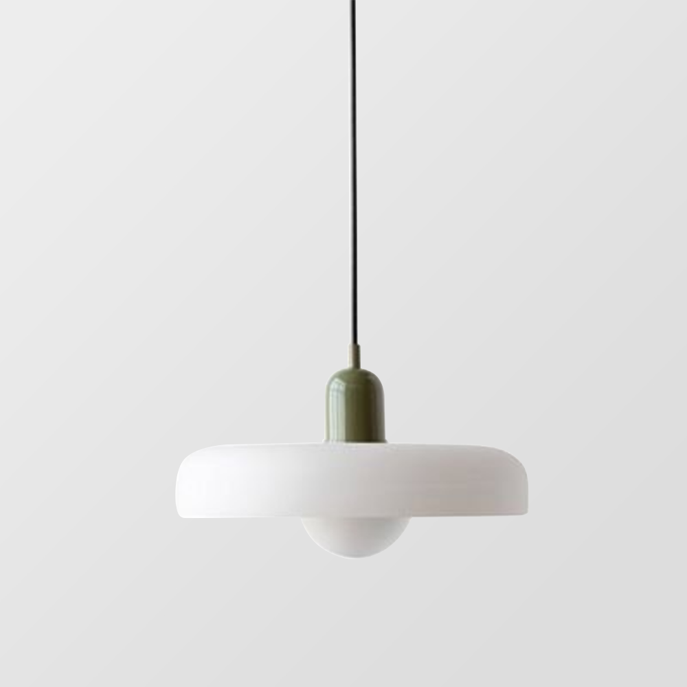 Bauhaus Stained Glass Pendant Light – Round Colourful Ceiling Lamp