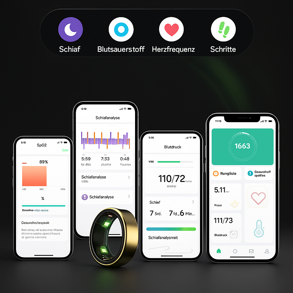 Smart Health Ring – Heart Rate, SpO₂, Sleep & Activity Tracker