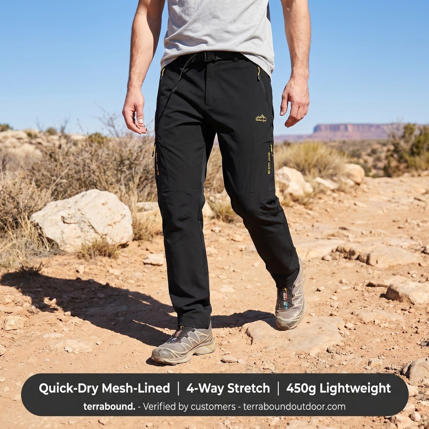 Men’s Hiking Trousers – Lightweight Quick-Dry Stretch Walking Trousers