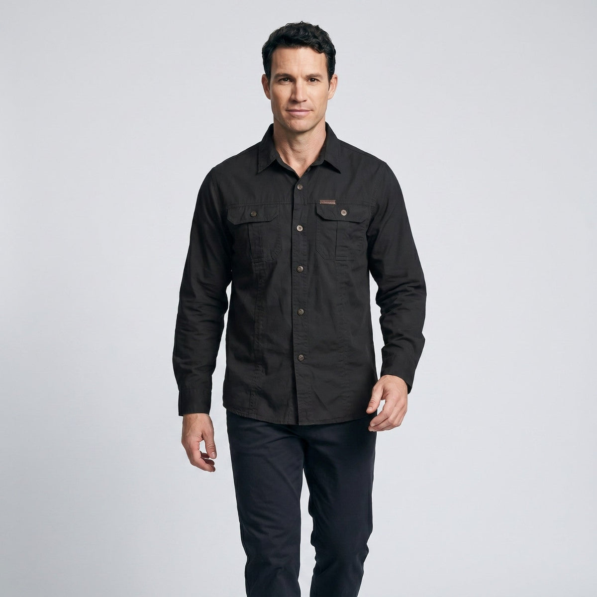 Men’s Lightweight Long-Sleeve Outdoor Shirt – Durable Cotton-Blend Top