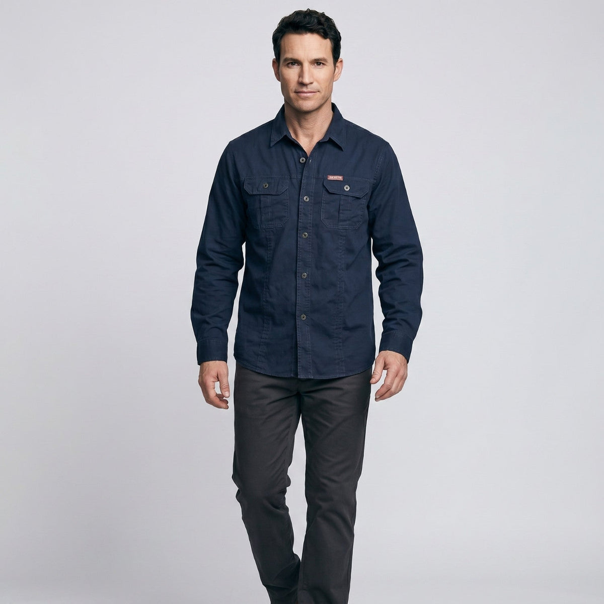 Men’s Lightweight Long-Sleeve Outdoor Shirt – Durable Cotton-Blend Top