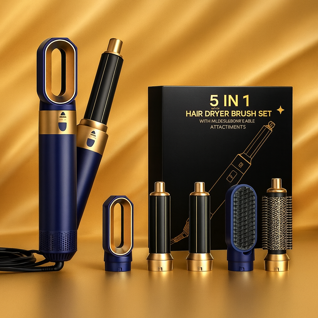5-in-1 Hot Air Hair Styler – Dryer, Curler, Volumizer & Smoothing Set
