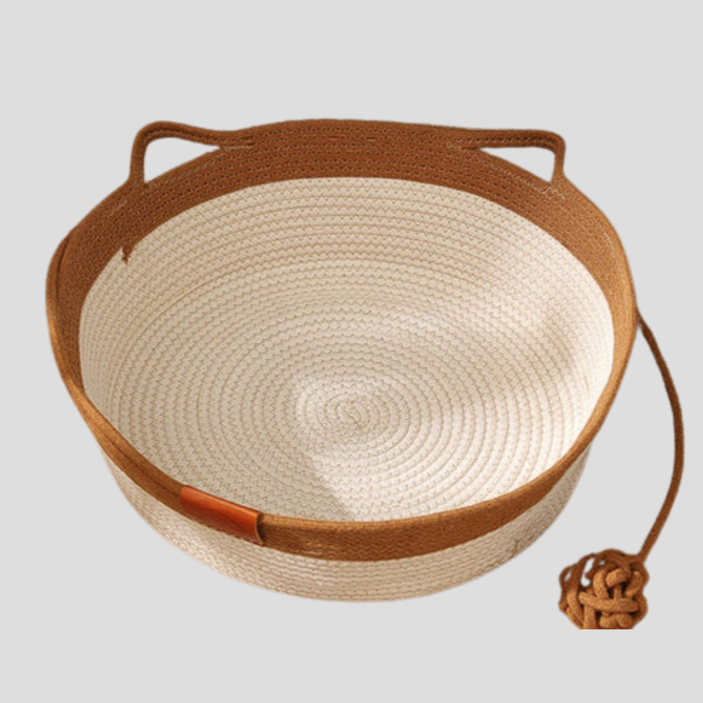 Handwoven Cotton Rope Cat Bed Basket