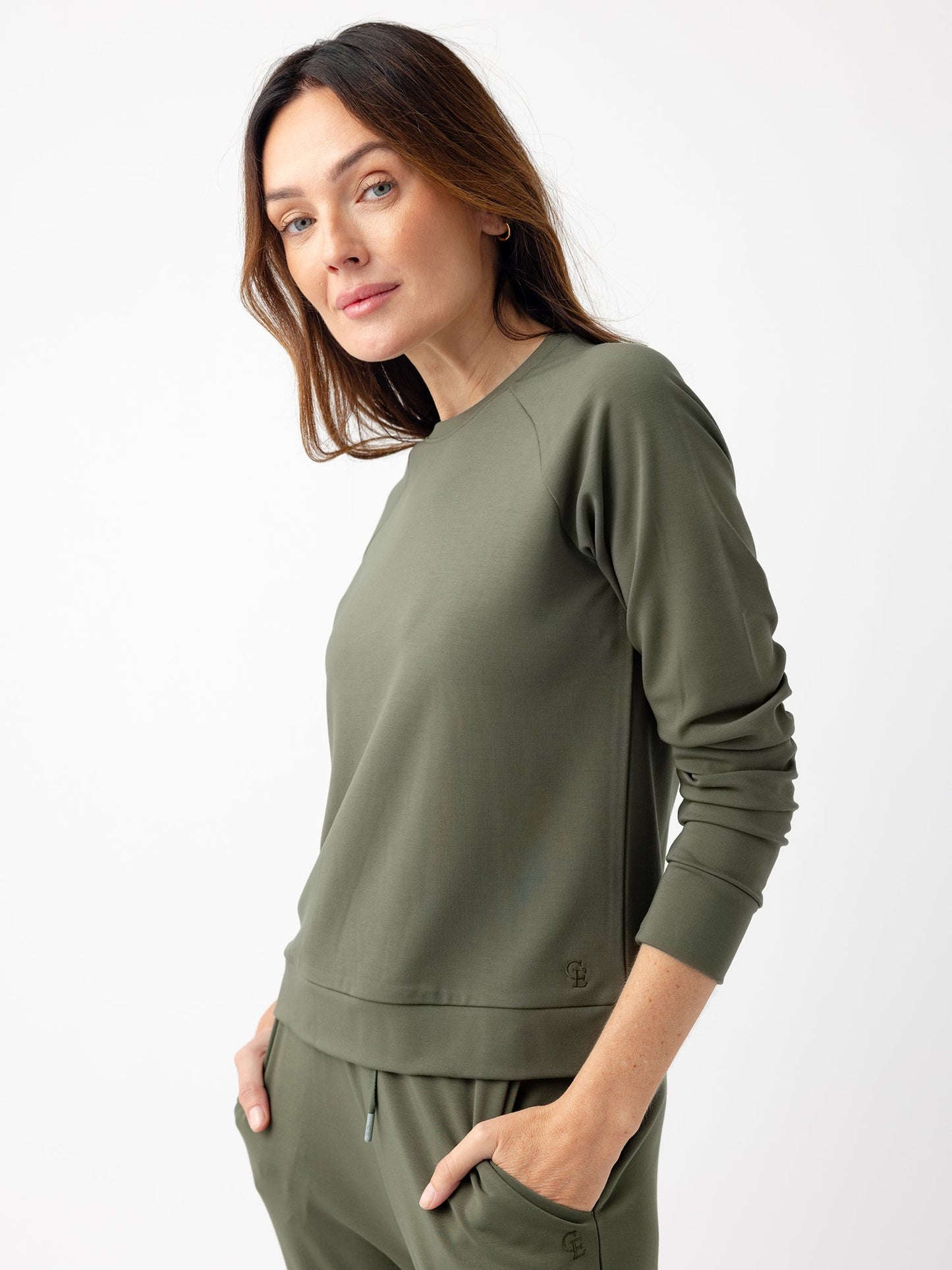 Women's Brushed Bamboo Pullover Crew - Last Chance