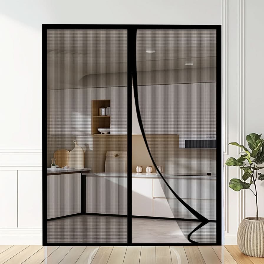 Magnetic Mesh Door Curtain – MeshShield Hands-Free Insect Screen