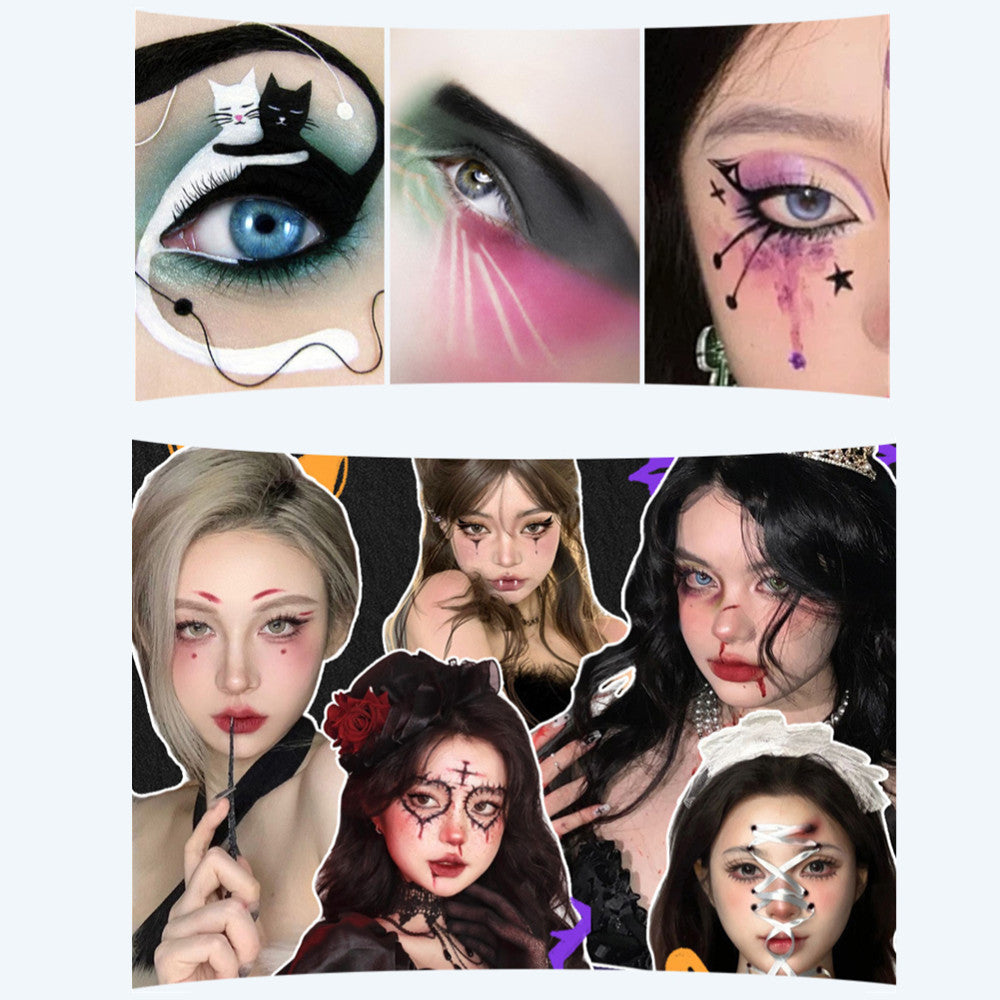 Halloween Face Painting Kit - 42 Colours, 10 Brushes & 4 Stencils