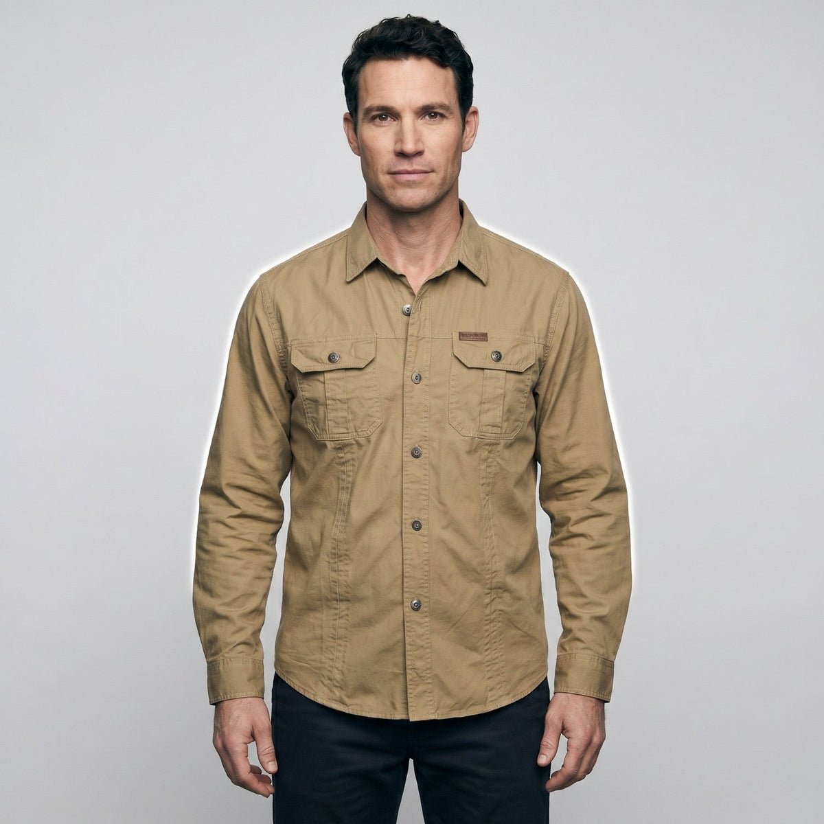 Men’s Lightweight Long-Sleeve Outdoor Shirt – Durable Cotton-Blend Top