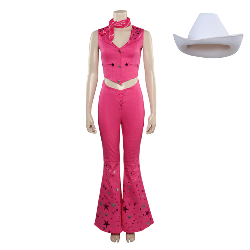 Barbie 2023 Margot Robbie Barbie Pink Western Cowboy Halloween Costume