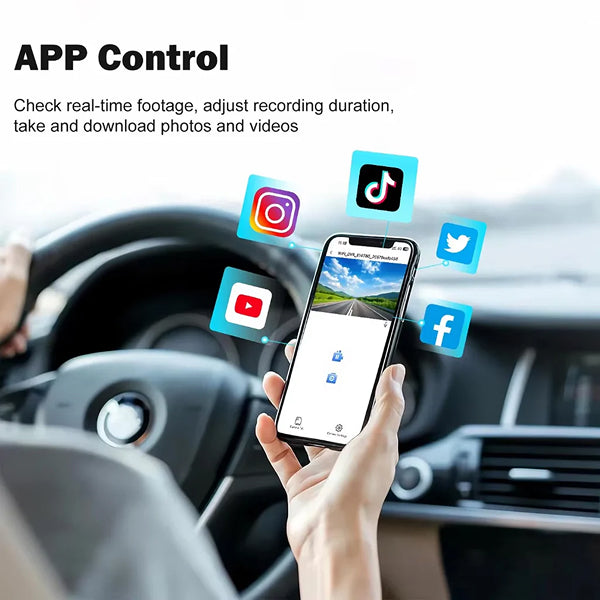 4K Front & Rear Dash Cam – WiFi, Loop Recording & 64GB Card
