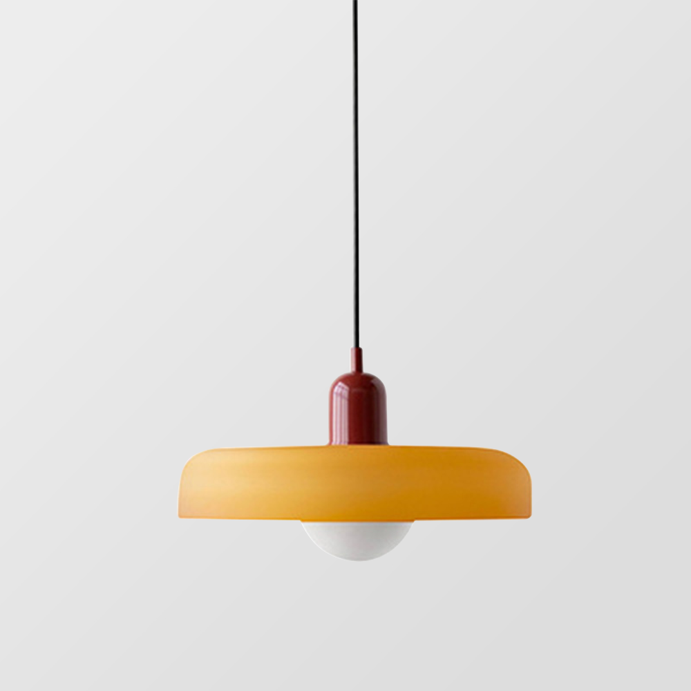 Bauhaus Stained Glass Pendant Light – Round Colourful Ceiling Lamp