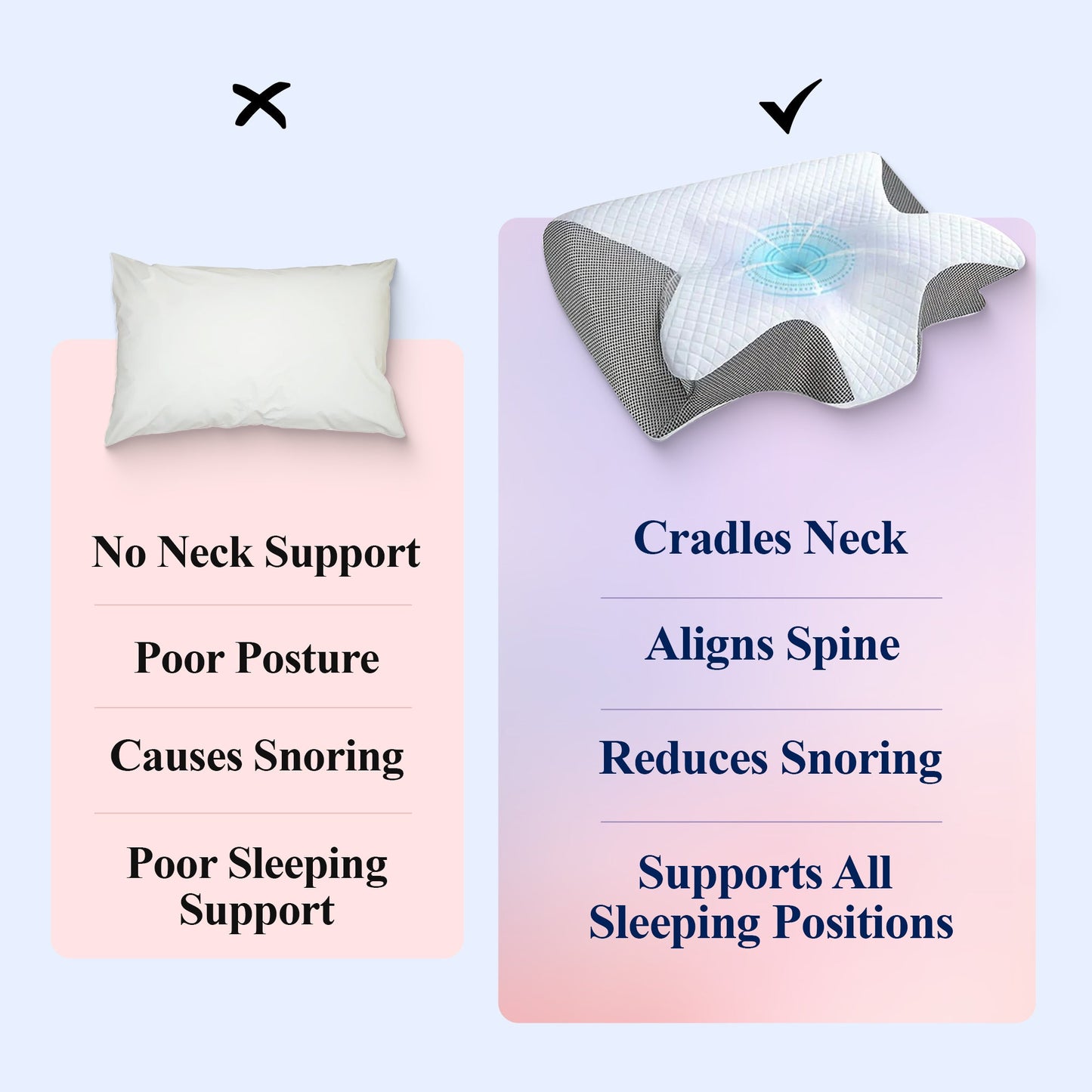 Butterfly Memory Foam Cervical Pillow for Neck & Shoulder Support