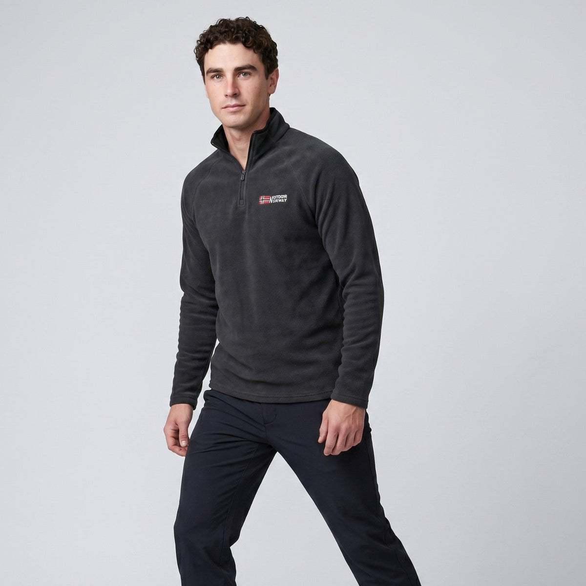 Men’s Quarter-Zip Fleece Pullover – Lightweight Hiking & Camping Mid-Layer