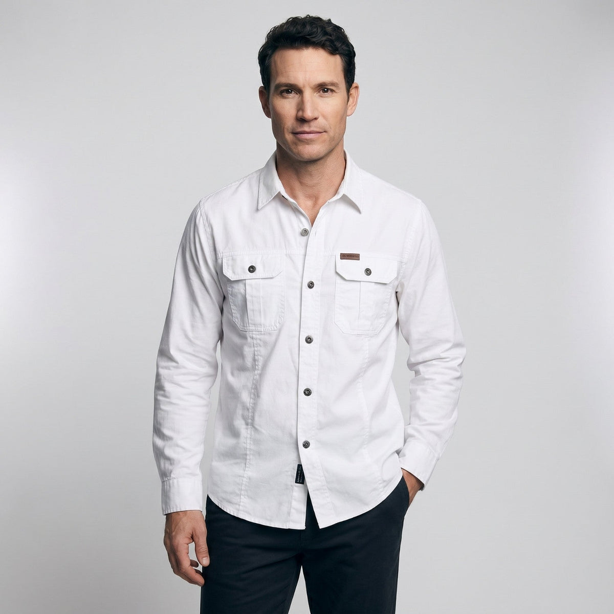 Men’s Lightweight Long-Sleeve Outdoor Shirt – Durable Cotton-Blend Top